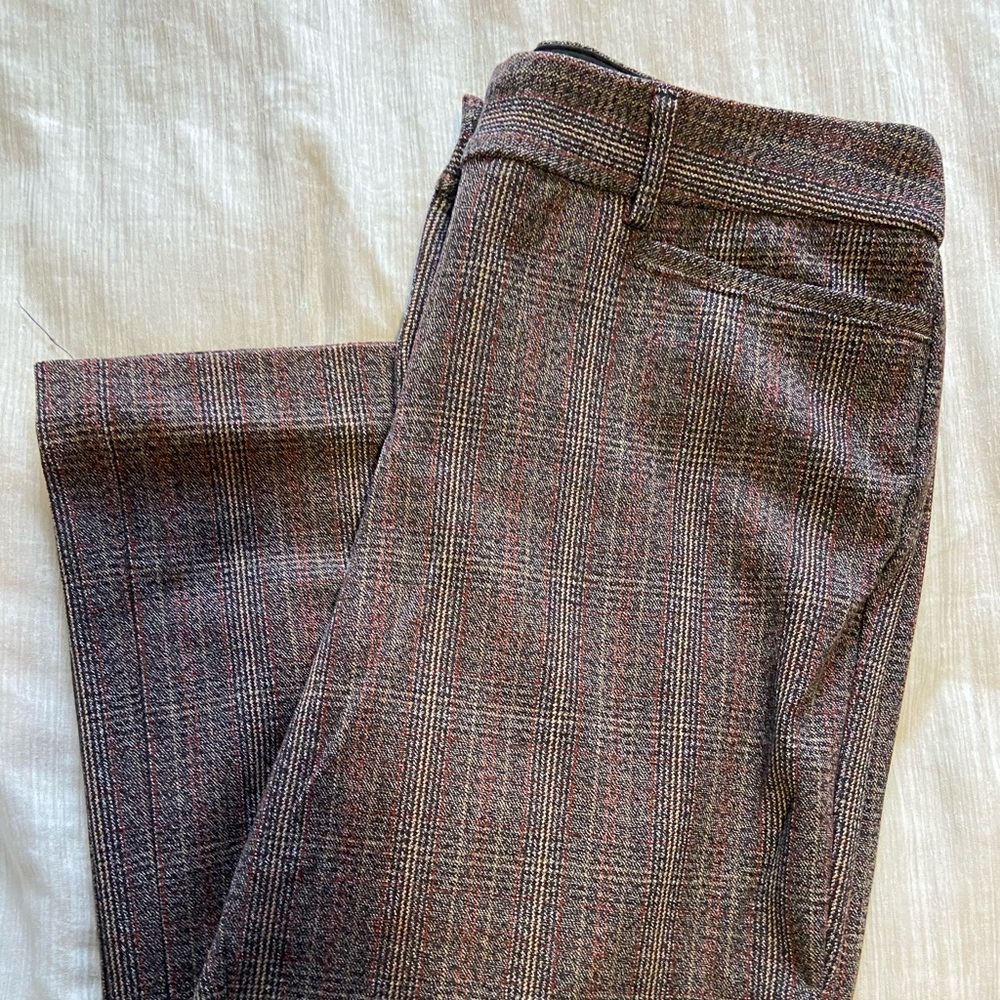 Express Plaid Columnist Boot Mid Rise Dress Pants
